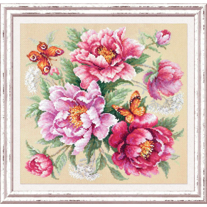 Flower Magic. Peonies 140-001 Counted Cross-Stitch Kit
