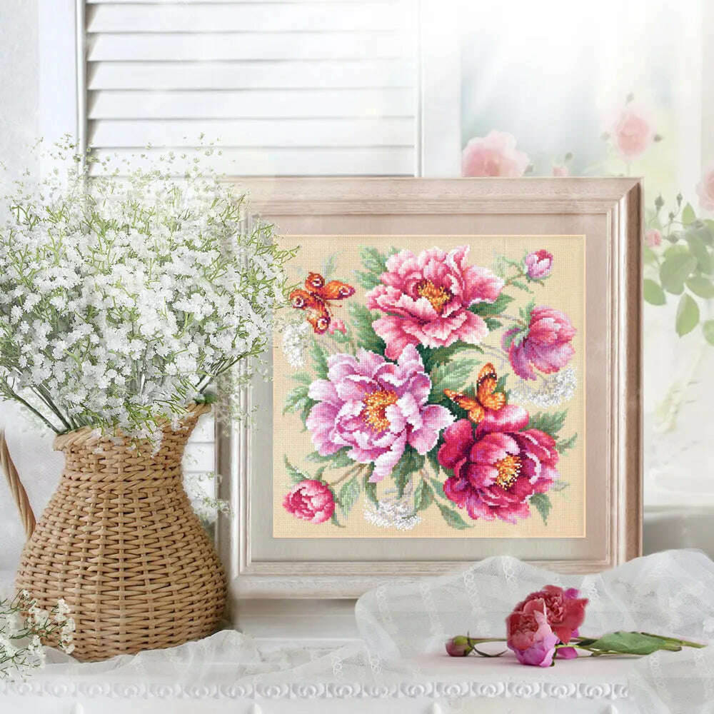 Flower Magic. Peonies 140-001 Counted Cross-Stitch Kit