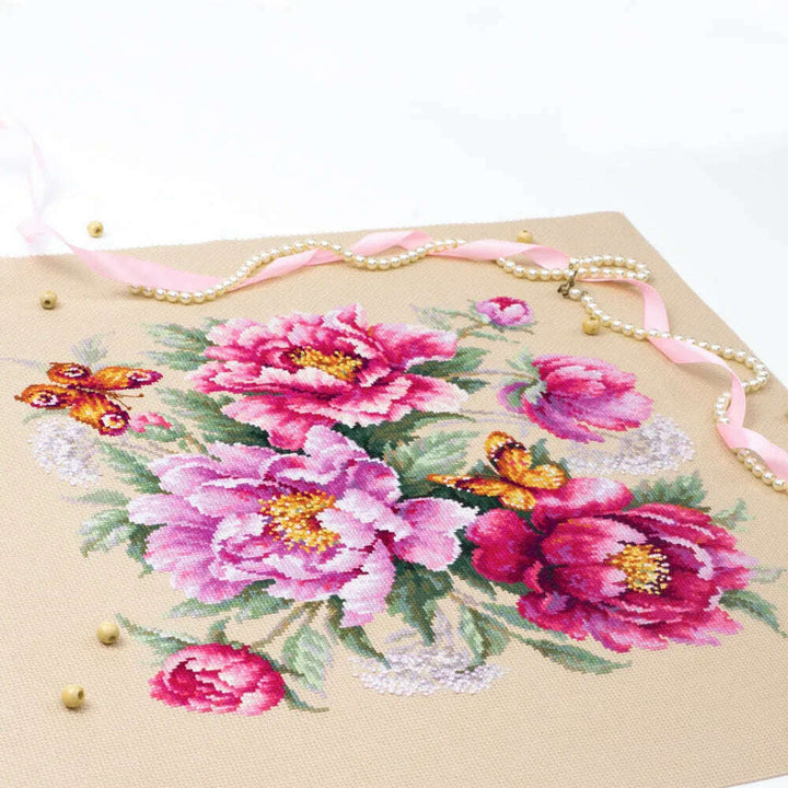 Flower Magic. Peonies 140-001 Counted Cross-Stitch Kit