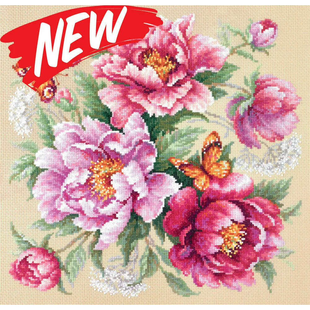 Flower Magic. Peonies 140-001 Counted Cross-Stitch Kit