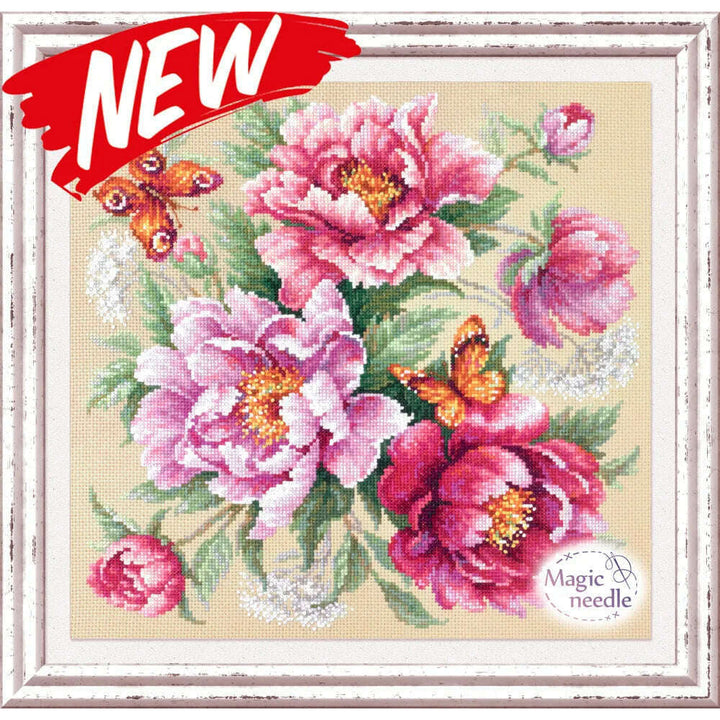 Flower Magic. Peonies 140-001 Counted Cross-Stitch Kit