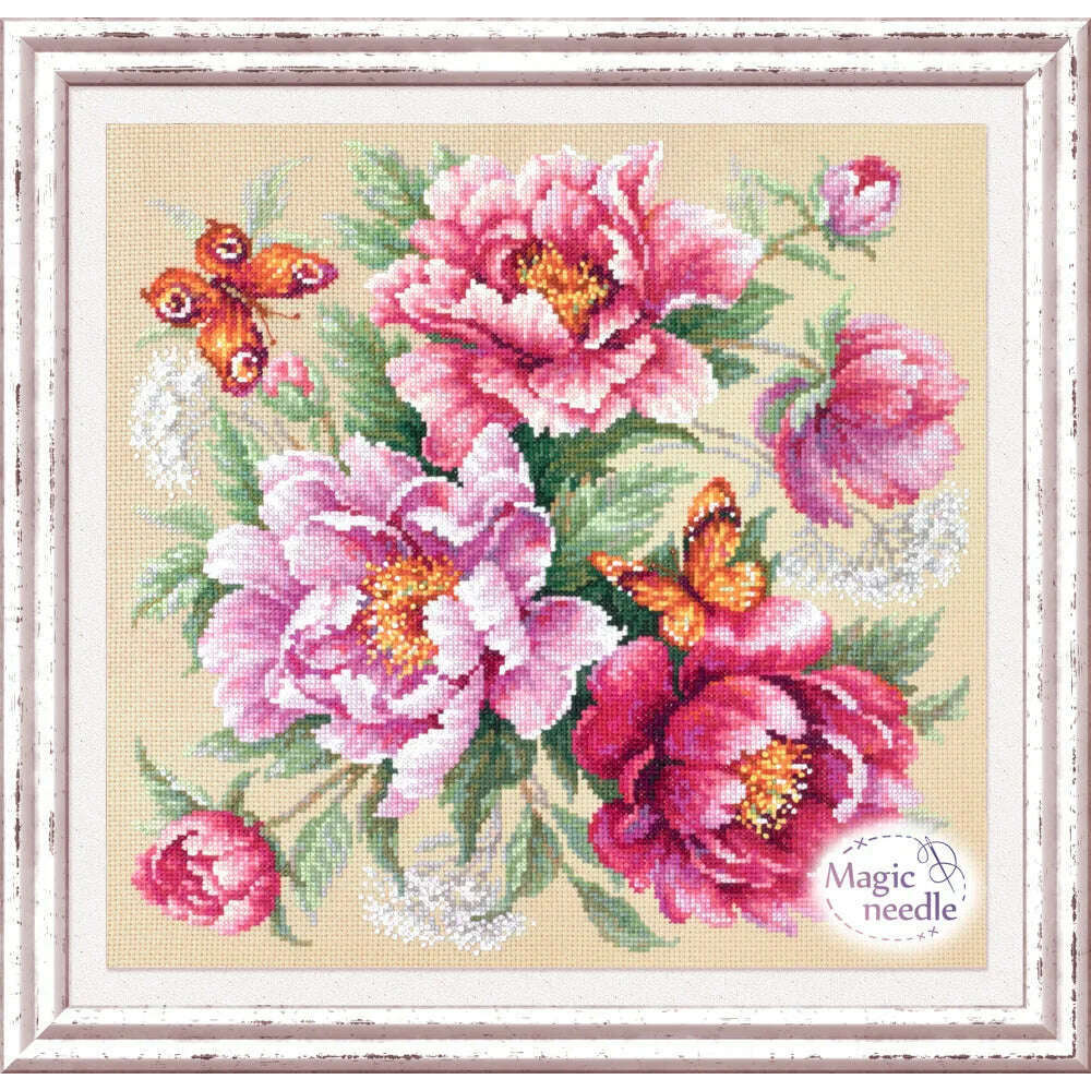 Flower Magic. Peonies 140-001 Counted Cross-Stitch Kit