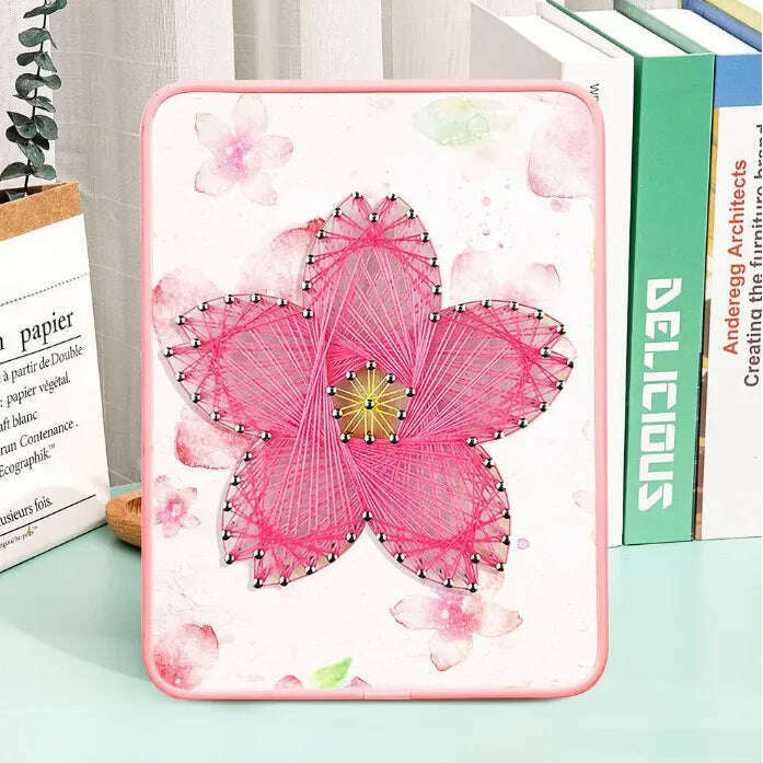 Flower String Art Kit with Stand. Simple Decorative DIY String Art Craft Kit M1-2 DHBC28024