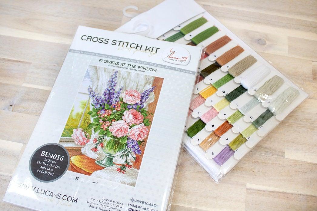 Flowers at the Window BU4016L Counted Cross-Stitch Kit