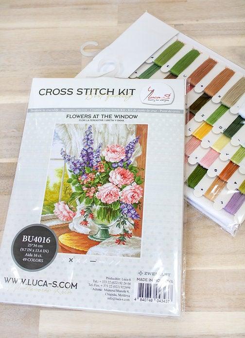 Flowers at the Window BU4016L Counted Cross-Stitch Kit