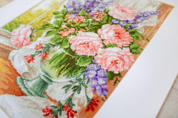 Flowers at the Window BU4016L Counted Cross-Stitch Kit