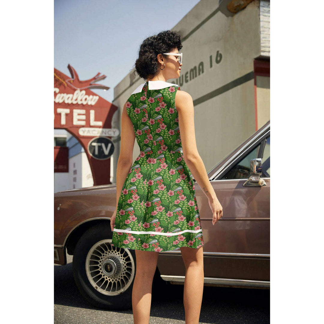 Flowers Collared Dress