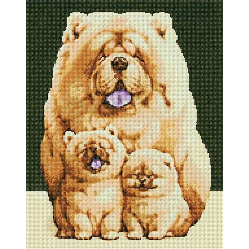 Fluffy Family WD187 14.9 x 18.9 inches Wizardi Diamond Painting Kit
