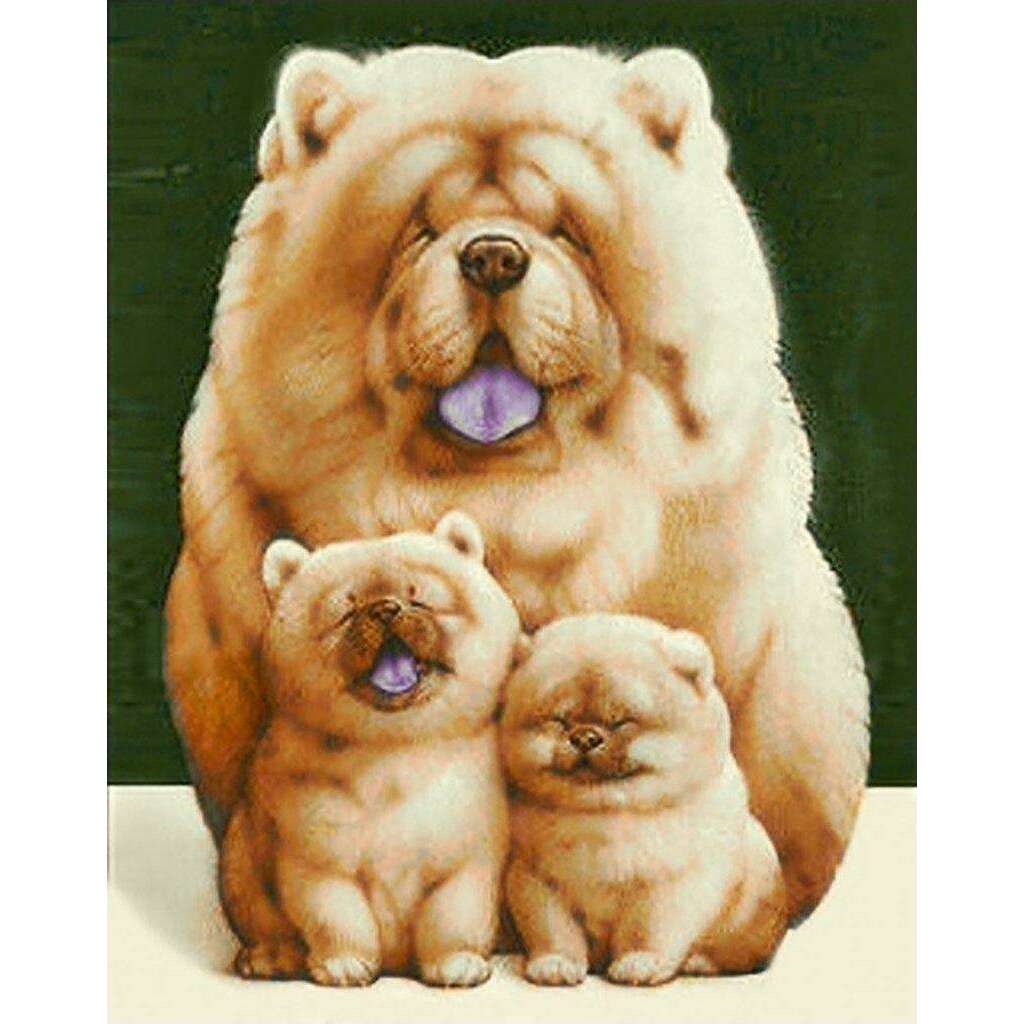 Fluffy Family WD187 14.9 x 18.9 inches Wizardi Diamond Painting Kit