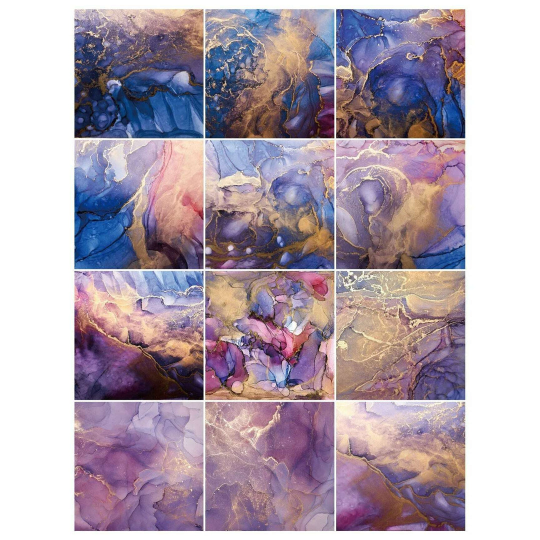 Fluid Art Scrapbook Paper Pack. 12 Sheets of 15.2x15.2cm Heavyweight Paper Pad F07M2-3 AC230310-06