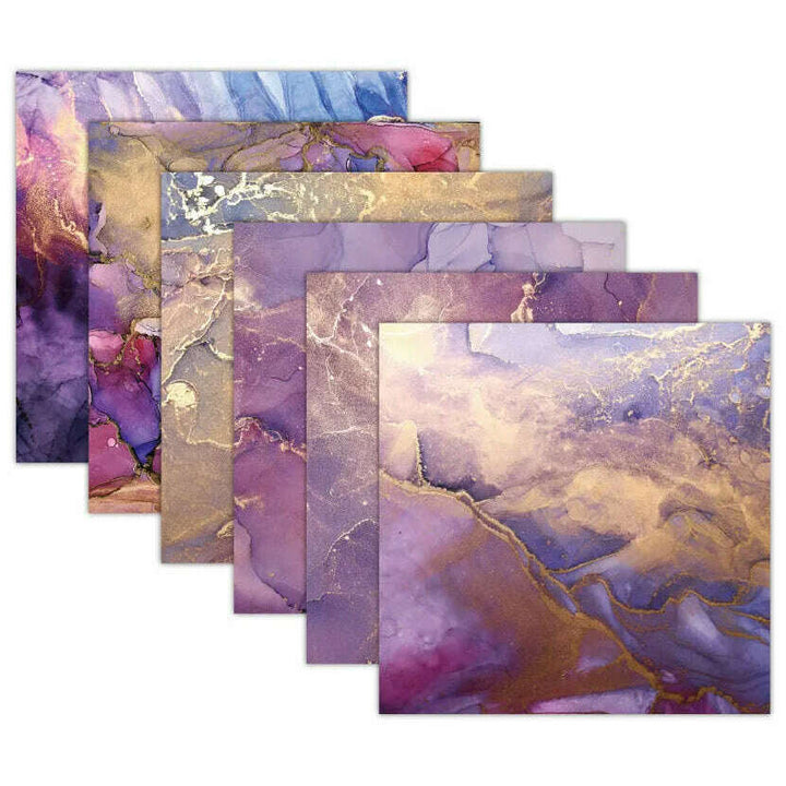 Fluid Art Scrapbook Paper Pack. 12 Sheets of 15.2x15.2cm Heavyweight Paper Pad F07M2-3 AC230310-06