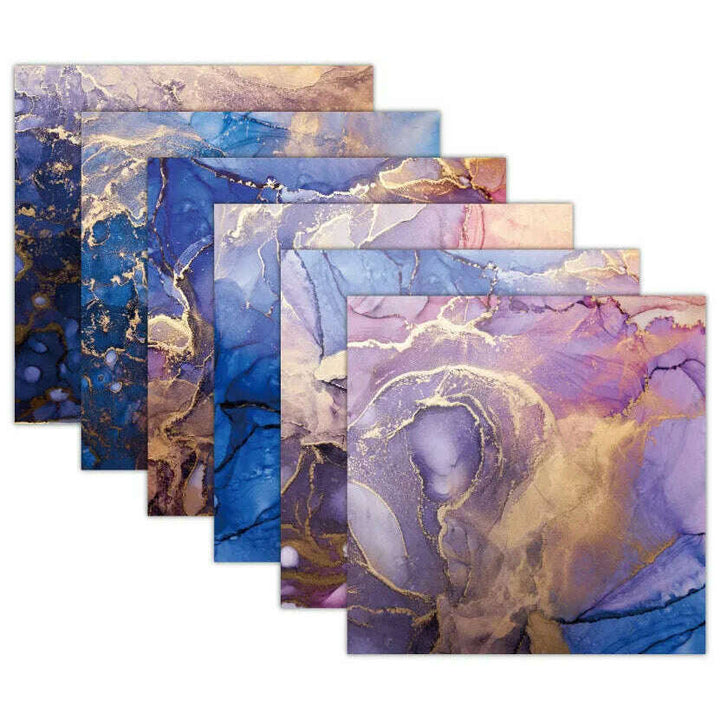 Fluid Art Scrapbook Paper Pack. 12 Sheets of 15.2x15.2cm Heavyweight Paper Pad F07M2-3 AC230310-06