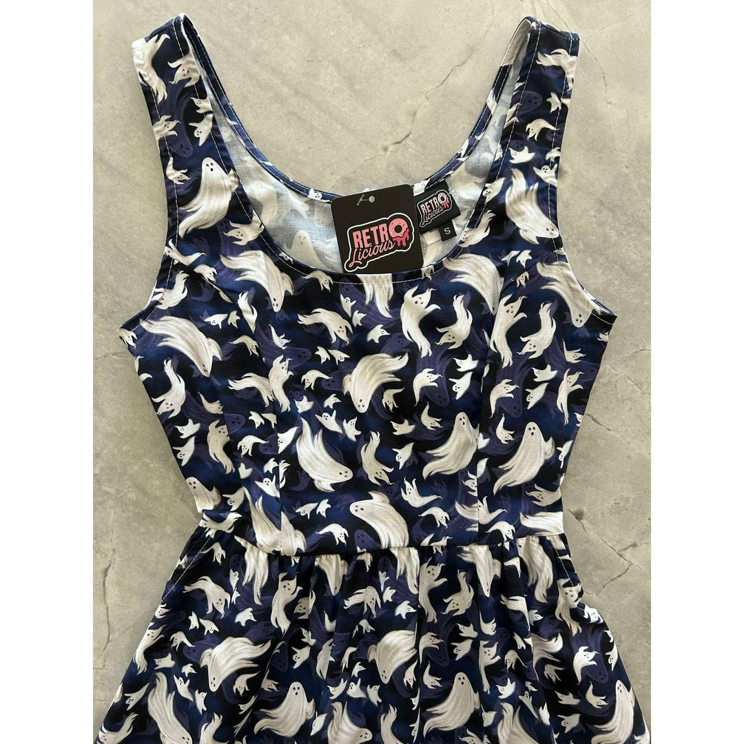 Flying Ghosts Shorter Length Fit & Flare Dress