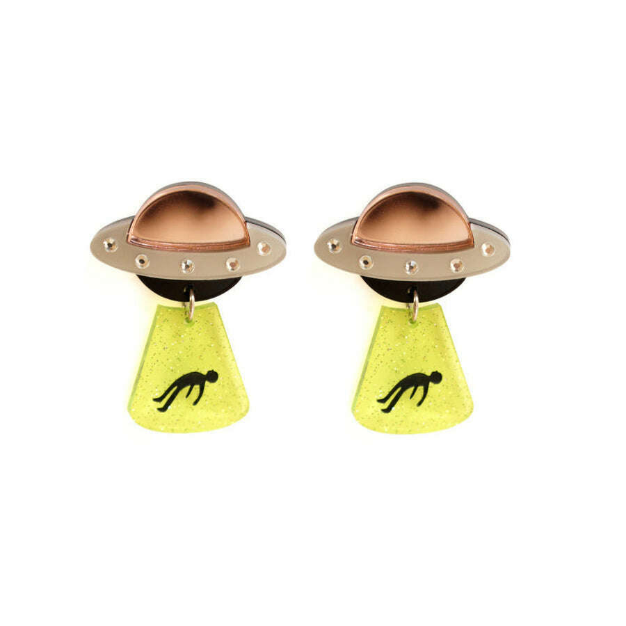 Flying Saucer Earrings by Laliblue 