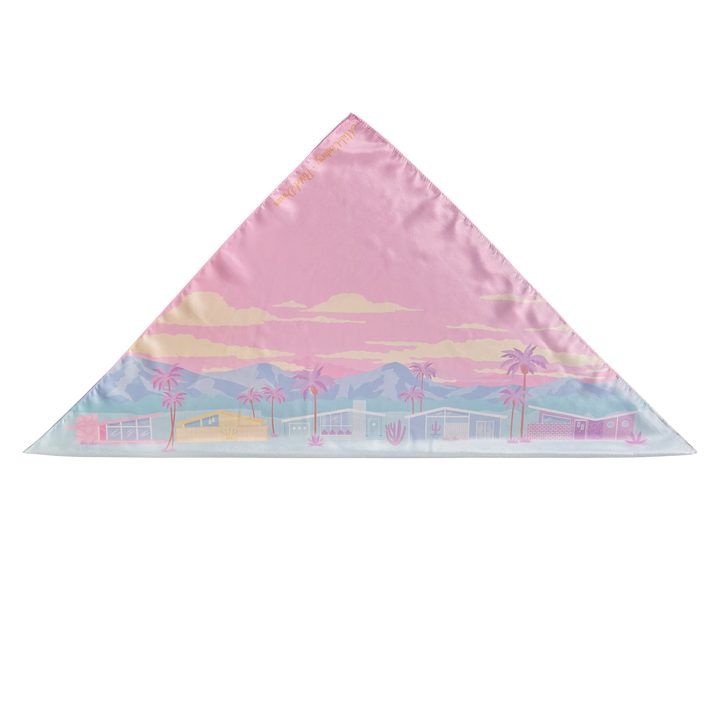 'Mid-Century Pastel Dream' Satin Scarf