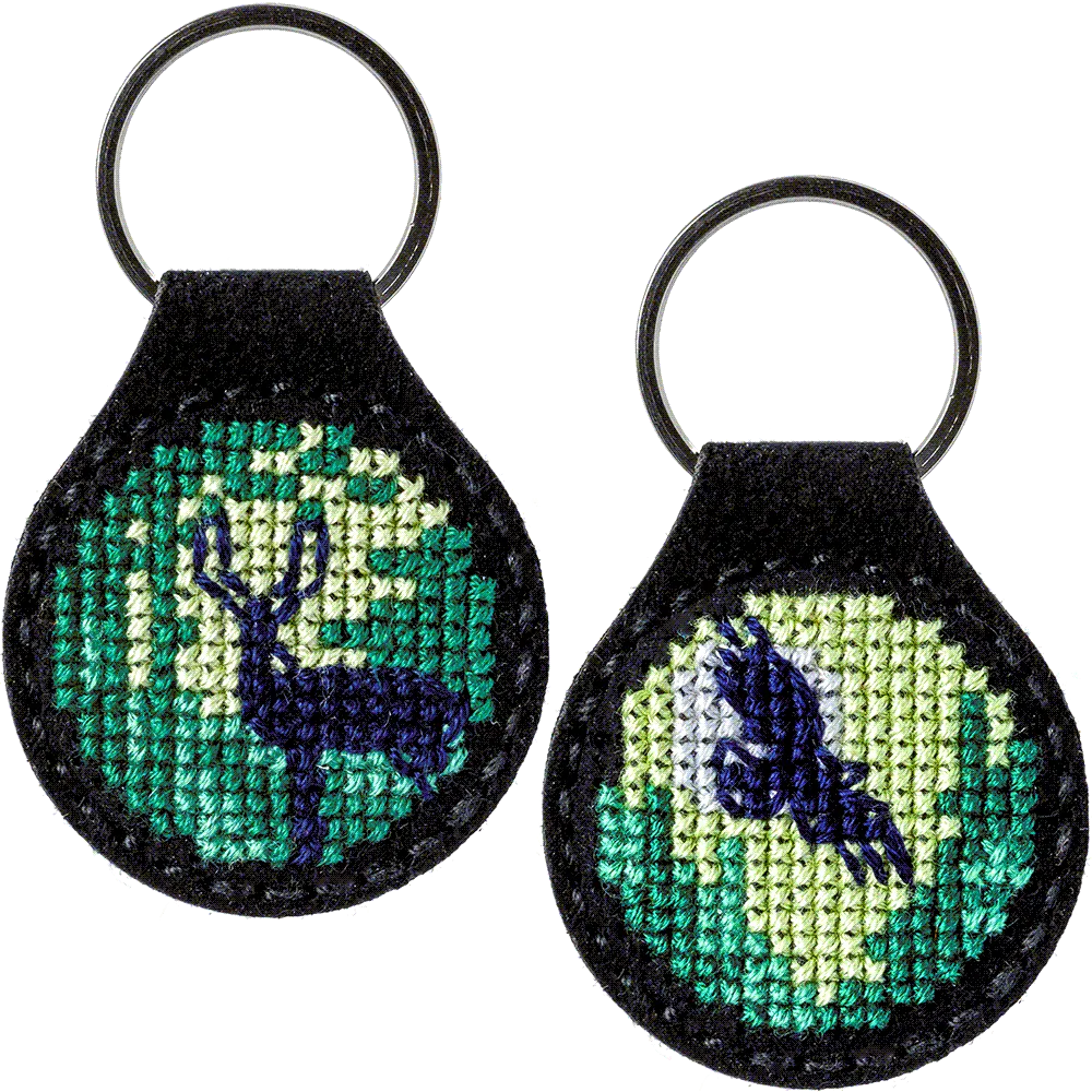 Forest Key Chain Cross-stitch kit on artificial leather FLHL-015