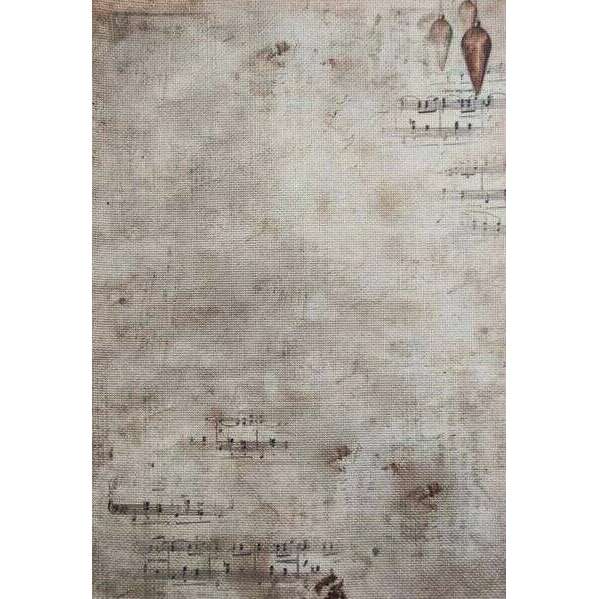 Forgotten Scroll Designer Printed AIDA Fabric. Canvas for embroidery with an applied background  KF-1168A