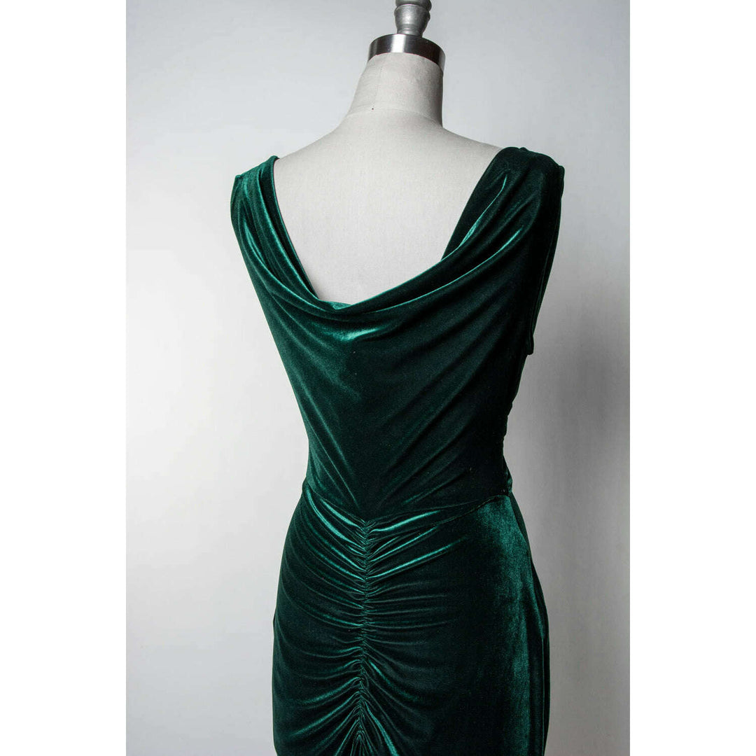 Formal Athena Gown Dress - Stretch Velvet, Hunter Green