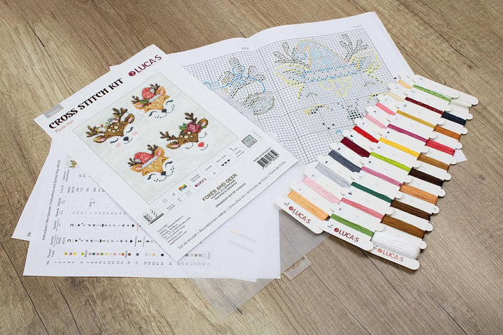 Foxes and Deer JK032L Counted Cross-Stitch Kit