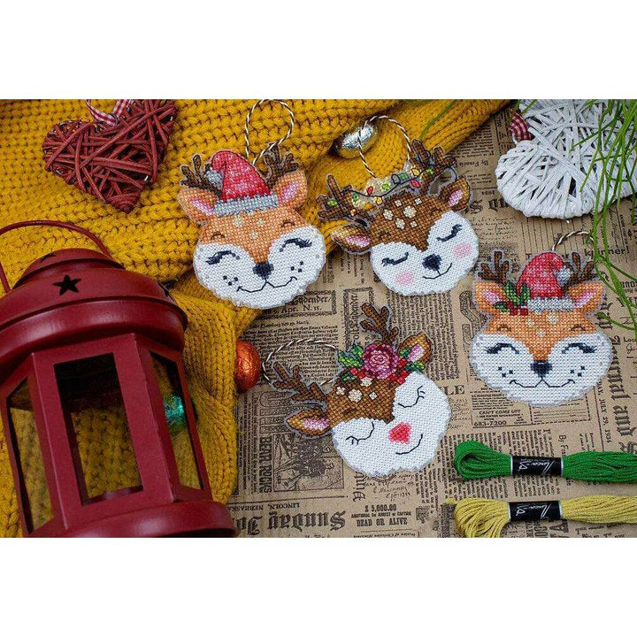 Foxes and Deer JK032L Counted Cross-Stitch Kit