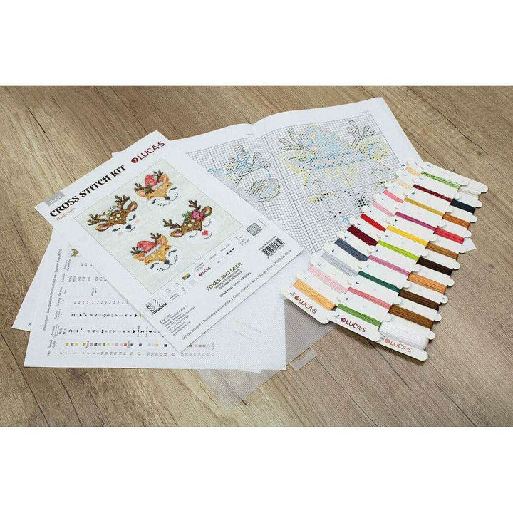 Foxes and Deer JK032L Counted Cross-Stitch Kit