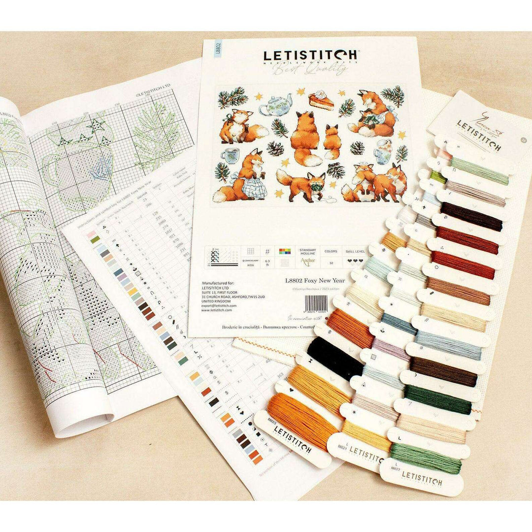 Foxy New Year L8802 Counted Cross Stitch Kit