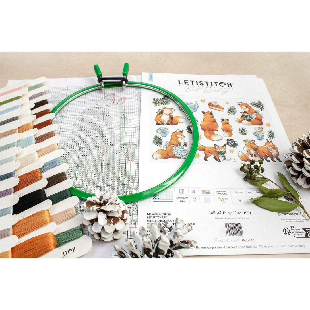 Foxy New Year L8802 Counted Cross Stitch Kit