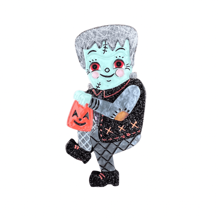 Frankenstomp Brooch by Johanna Parker x Lipstick & Chrome — Folk Art Frankenstein Pin – view 2