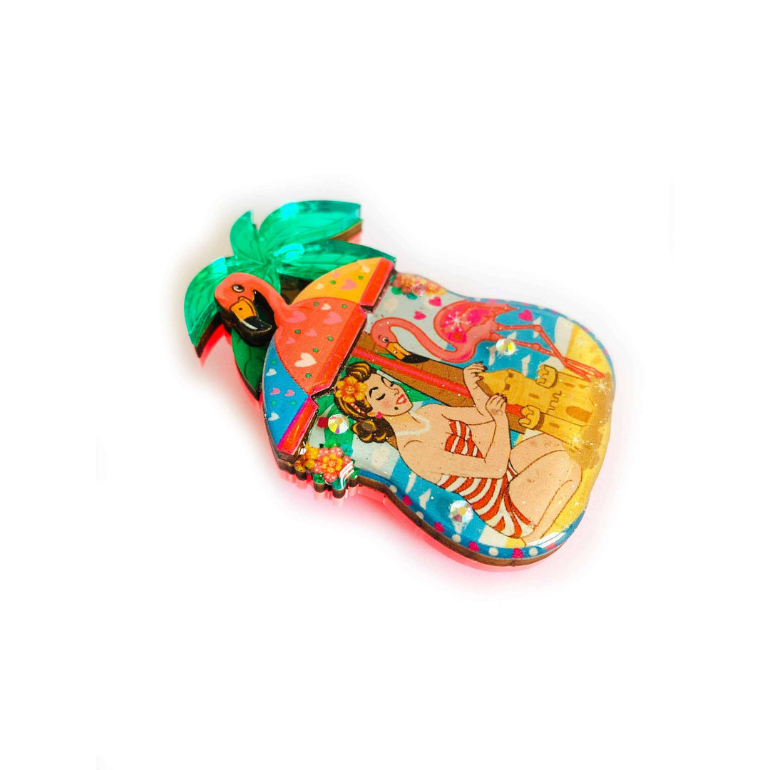 Frankie at the Beach Brooch by Rosie Rose Parker