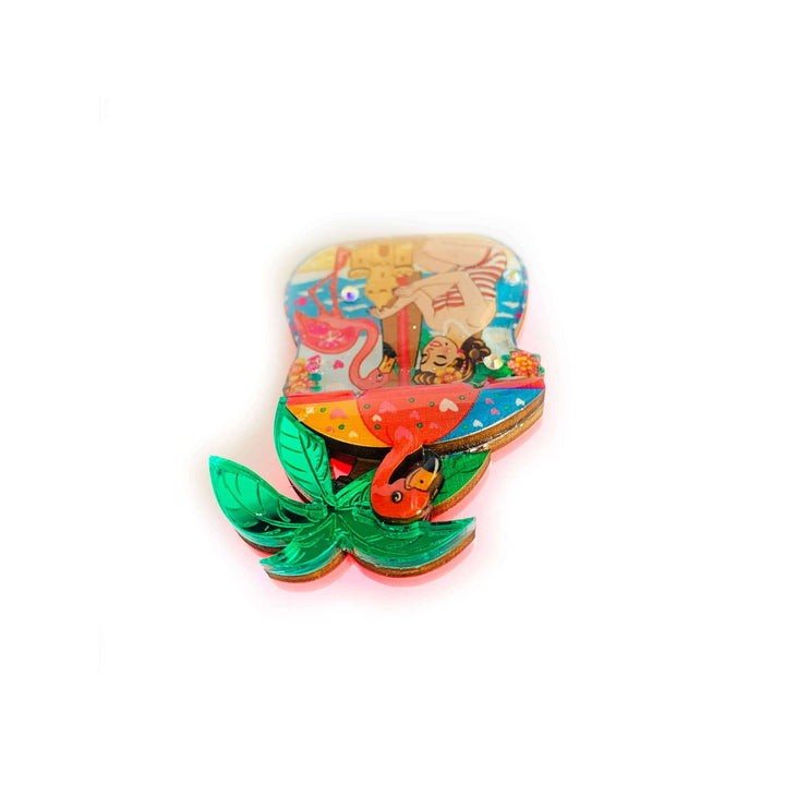Frankie at the Beach Brooch by Rosie Rose Parker