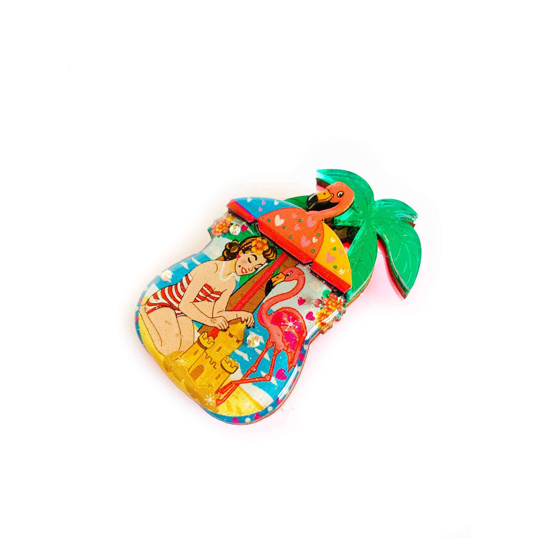 Frankie at the Beach Brooch by Rosie Rose Parker