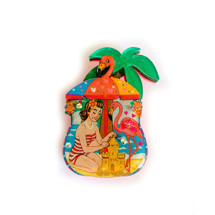 Frankie at the Beach Brooch by Rosie Rose Parker