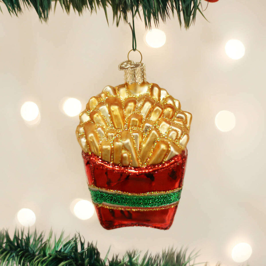 Old World Christmas French Fries Blown Glass Ornament