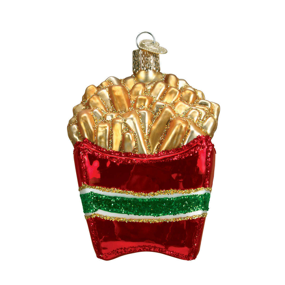 Old World Christmas French Fries Blown Glass Ornament
