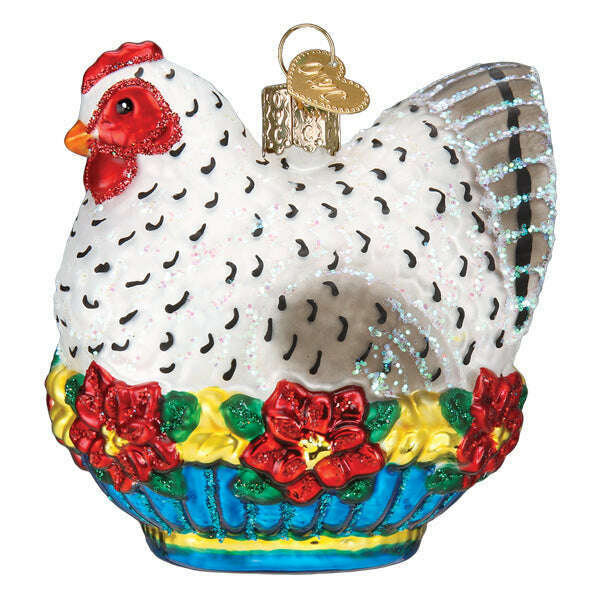 Old World Christmas French Hen Blown Glass Ornament