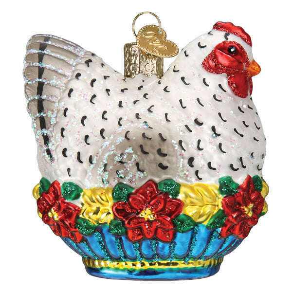 Old World Christmas French Hen Blown Glass Ornament
