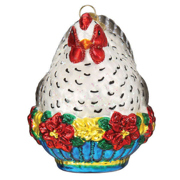 Old World Christmas French Hen Blown Glass Ornament