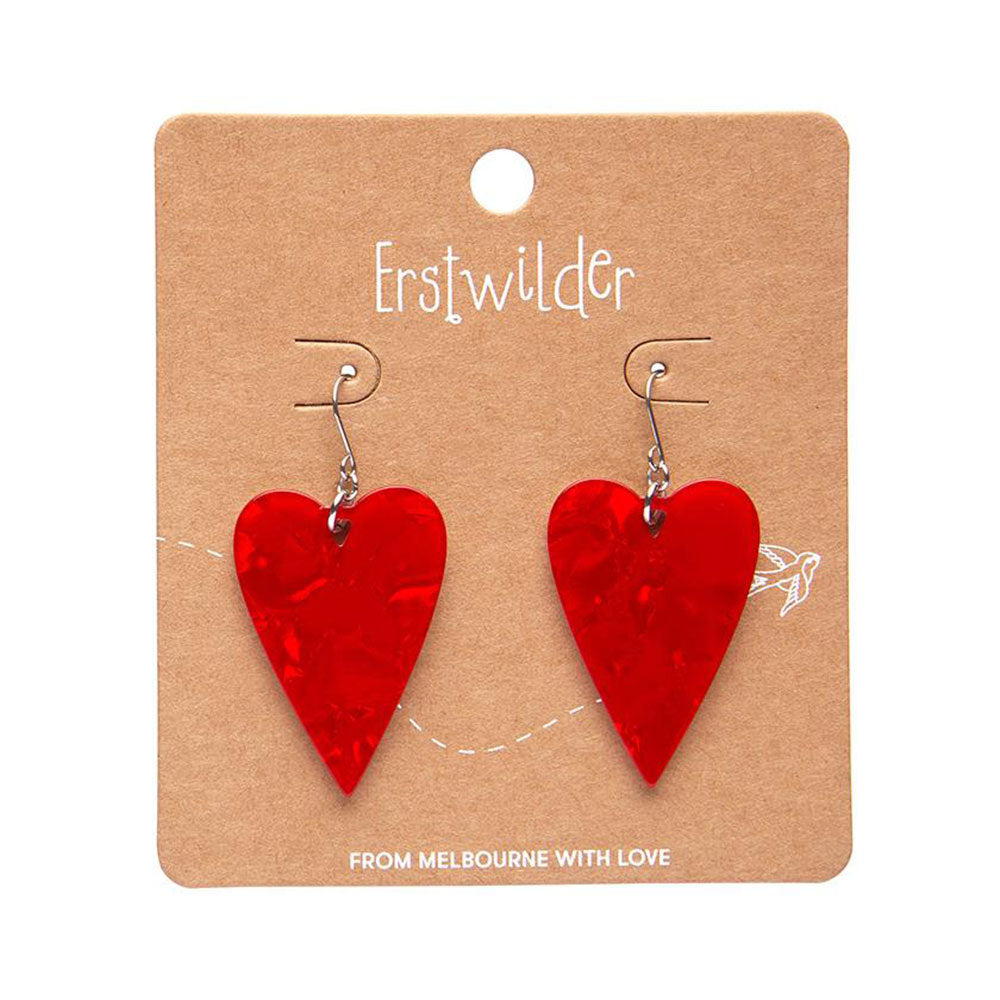 From the Heart Essential Drop Earrings - Red (3 Pack) by Erstwilder image 1