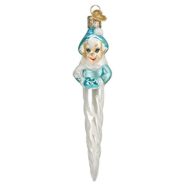 Old World Christmas Frosty Elf Icicle Blown Glass Ornament