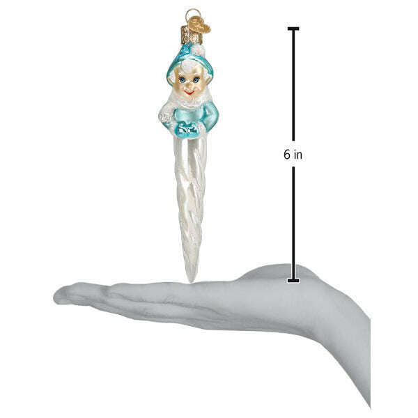 Old World Christmas Frosty Elf Icicle Blown Glass Ornament