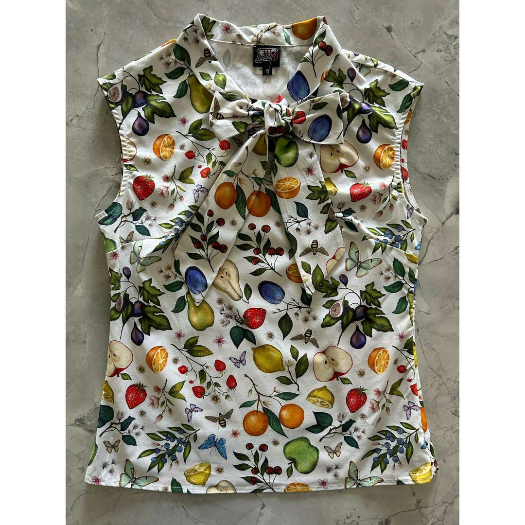 Fruits & Butterflies Bow Top - 4X only