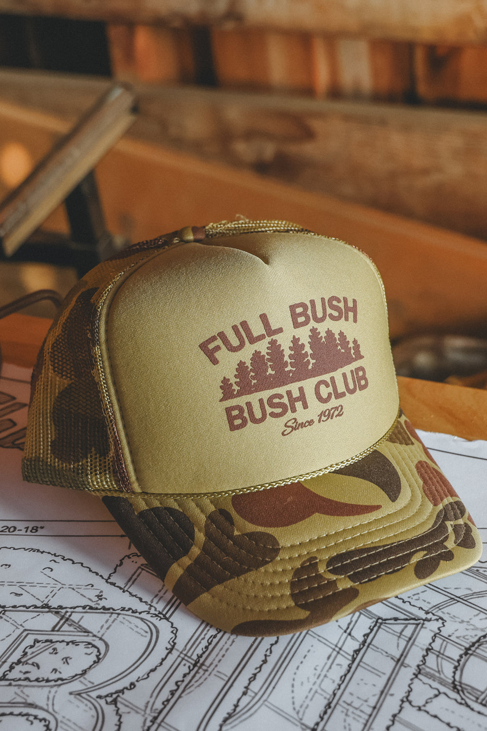 The Let It Grow | Camo Full Bush Bush Club Trucker Hat