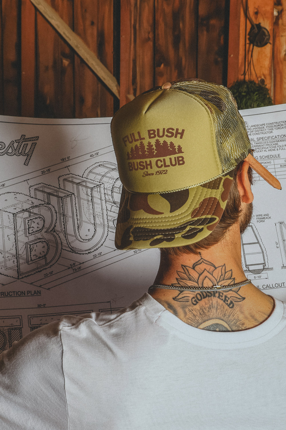 The Let It Grow | Camo Full Bush Bush Club Trucker Hat