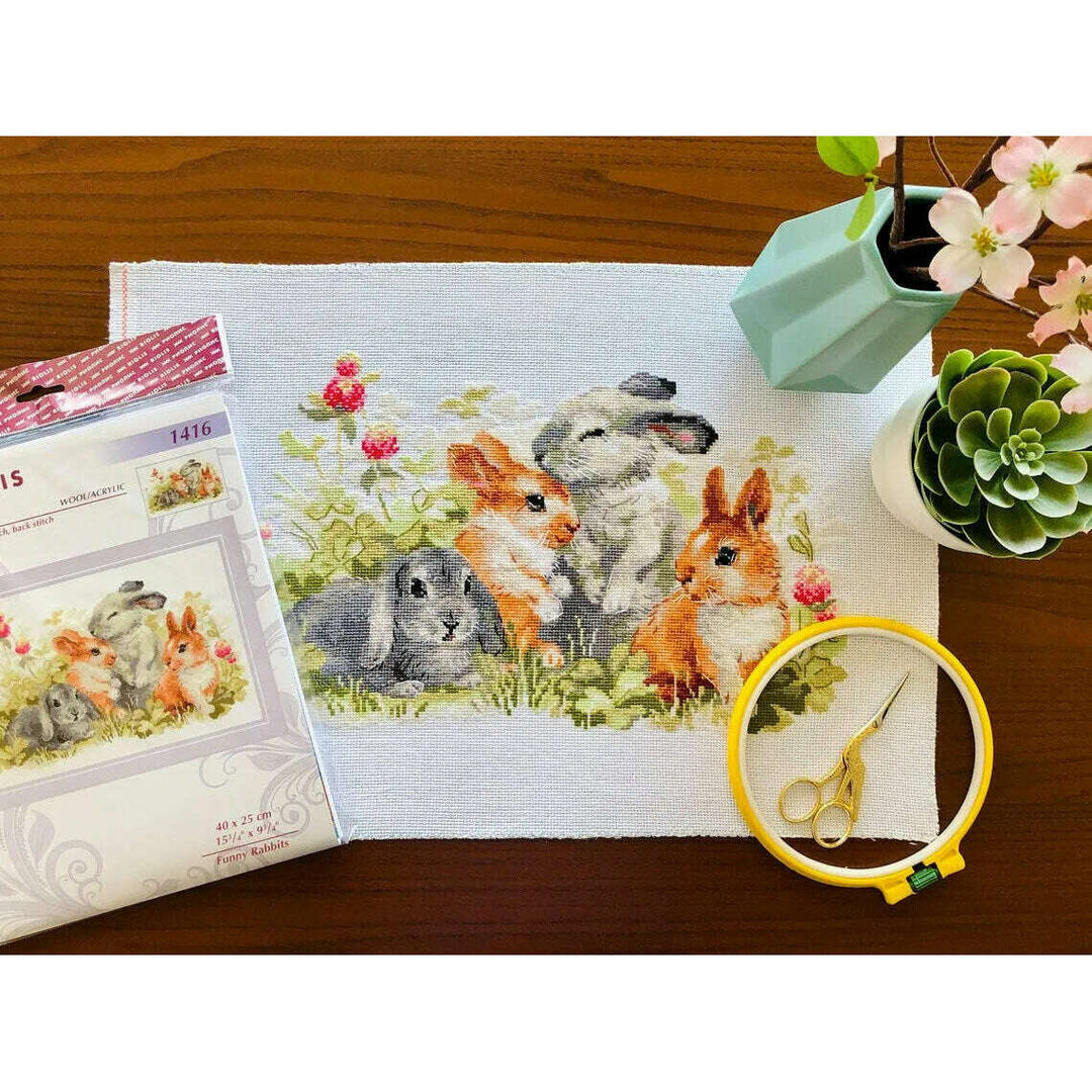 Funny Rabbits R1416 Counted Cross Stitch Kit