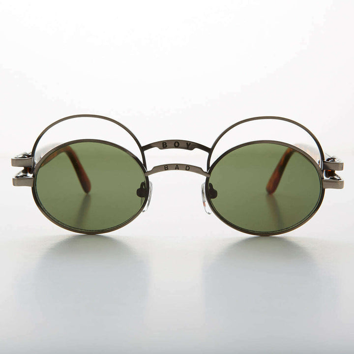 Futuristic Oval Sunglass with Double Eyelid - Ace