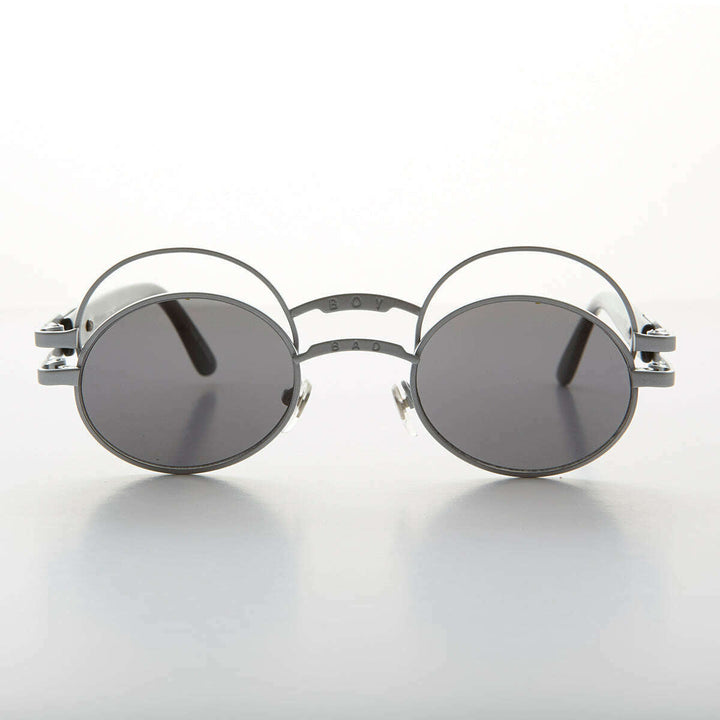 Futuristic Oval Sunglass with Double Eyelid - Ace