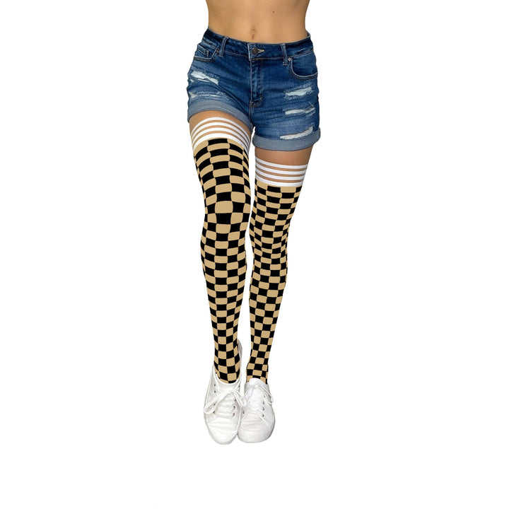 Game Day! - Black & Gold Thigh-Highs