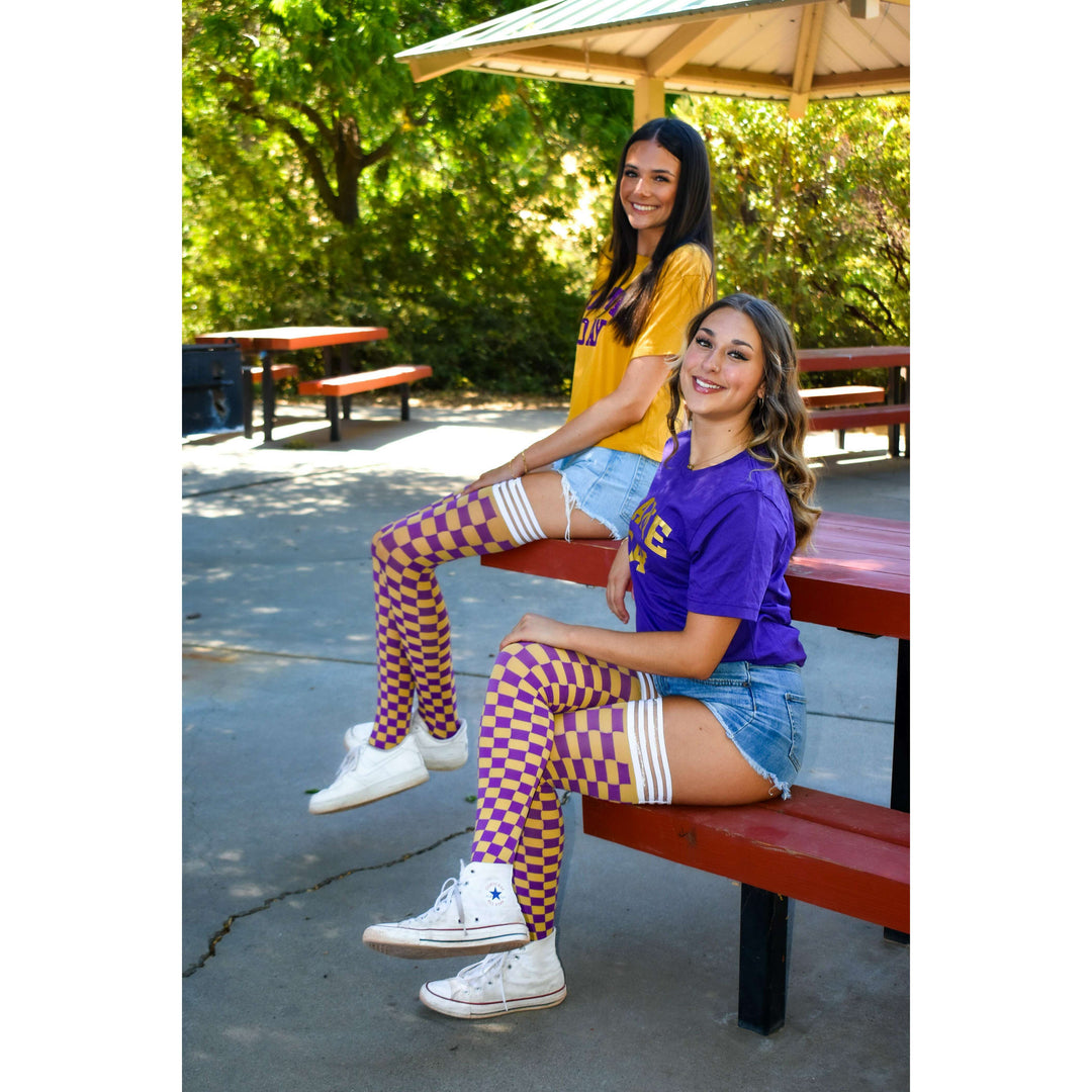 Game Day! - Purple & Gold Thigh-Highs