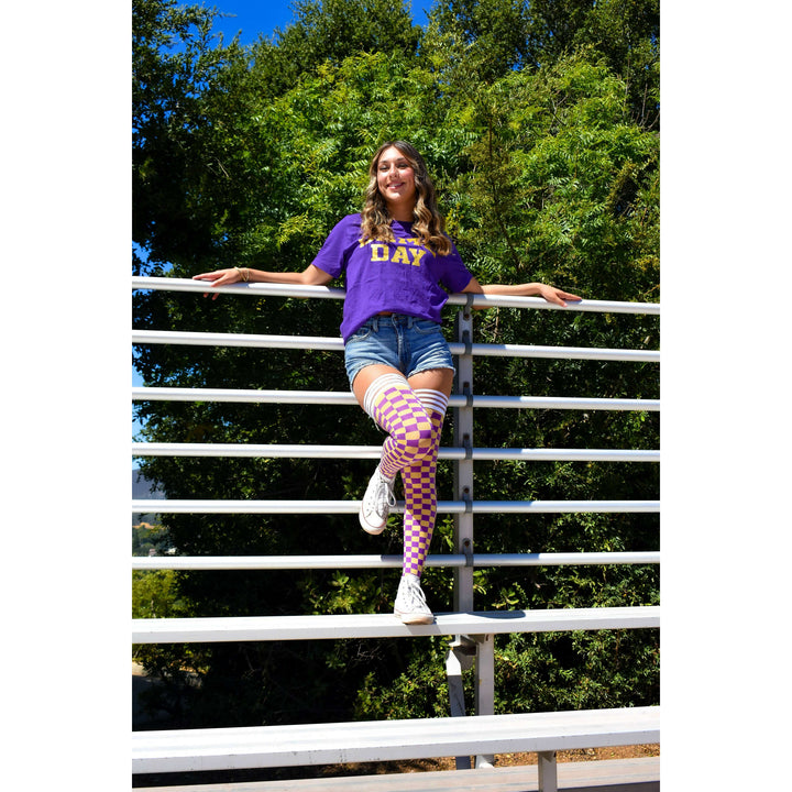 Game Day! - Purple & Gold Thigh-Highs