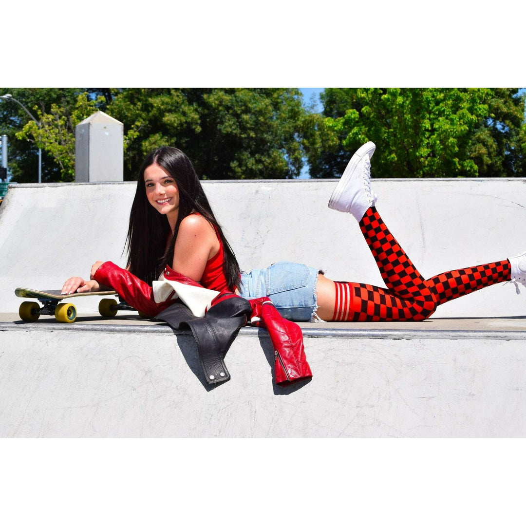Game Day! - Red & Black Thigh-Highs